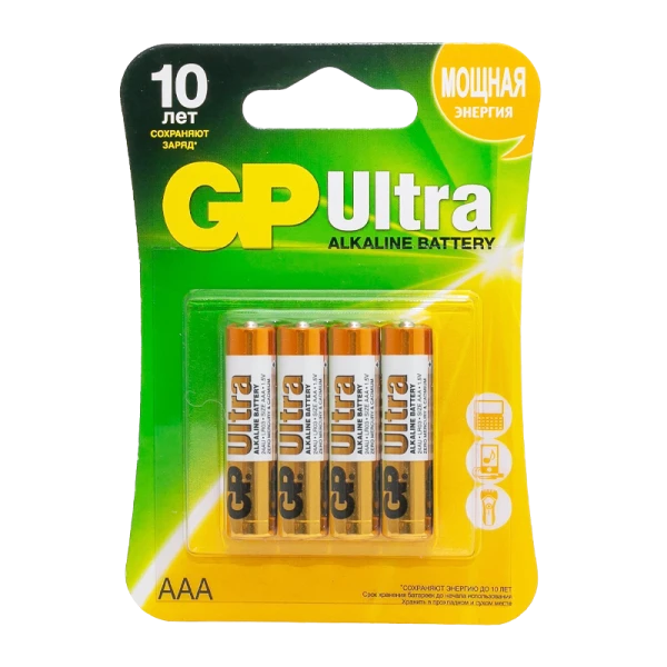 Батарейка GP ULTRA LR03 AAA BL4 Alkaline 1.5V (4/40/320)
