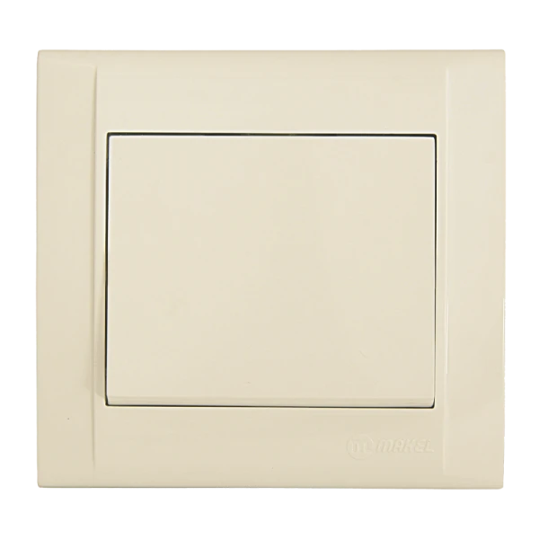 Выключатель Makel Defne 1-клав.10A пластик кремовый 42010001 (1/12)
