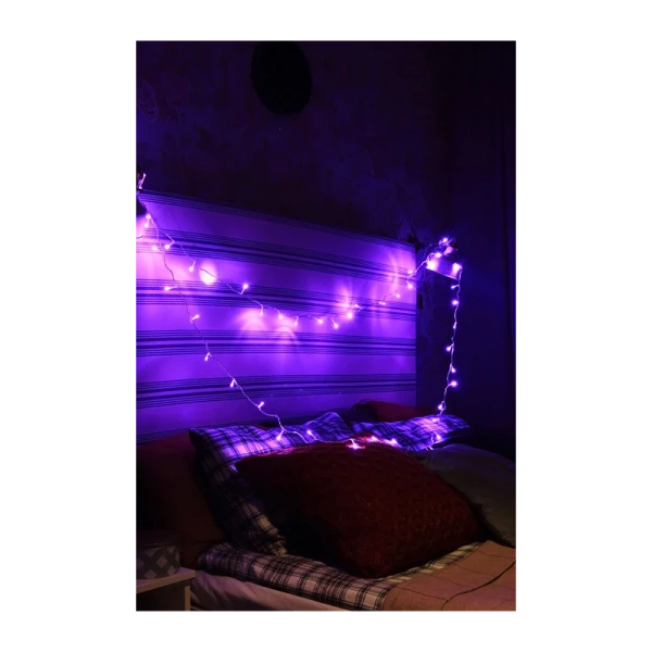 Гирлянда Космос 50LED 6.5м лампочки нить 8 режимов фиолетовый (1/100)