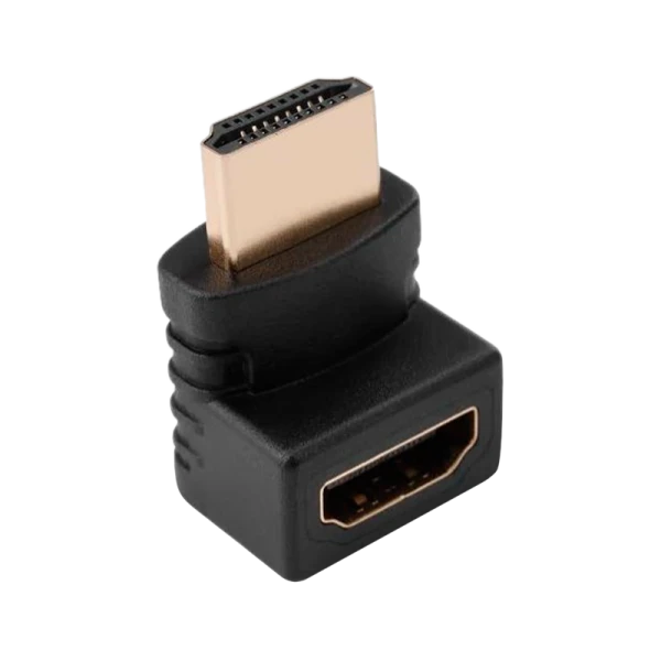 Переходник GoPower HDMI (m)-HDMI (f) угловой 4K 60Hz черный в пакете (1/500)