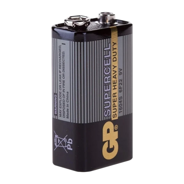 Батарейка GP Supercell Крона 6F22 Shrink 1 Heavy Duty 9V (1/10/500)