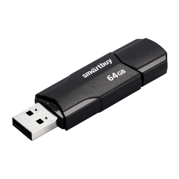 Флеш-накопитель Smartbuy Clue 64GB USB2.0 пластик черный