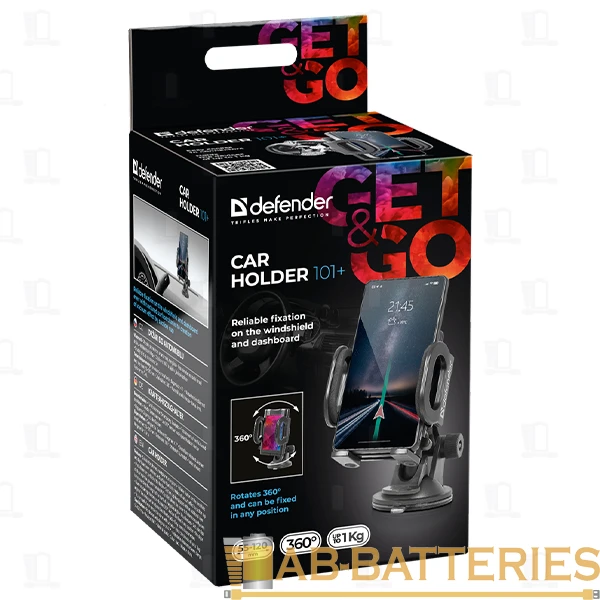 Держатель автомобильный Defender Car holder 101+ присоска черный (1/48)
