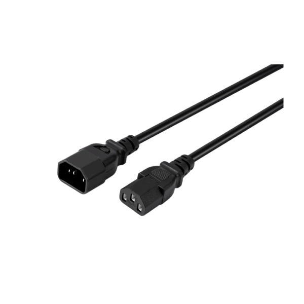 Кабель питания GoPower C14 (m)-C13 (f) 1.8м ПВХ 0.75мм удлинитель черный (1/10/100)