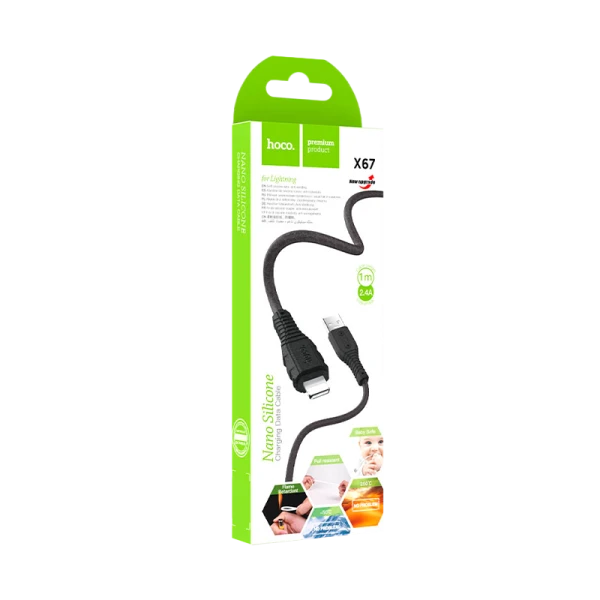 Кабель HOCO X67 Lightning (m)-Type-C (m) 1.0м 3.0A 20W силикон черный (1/31/310)