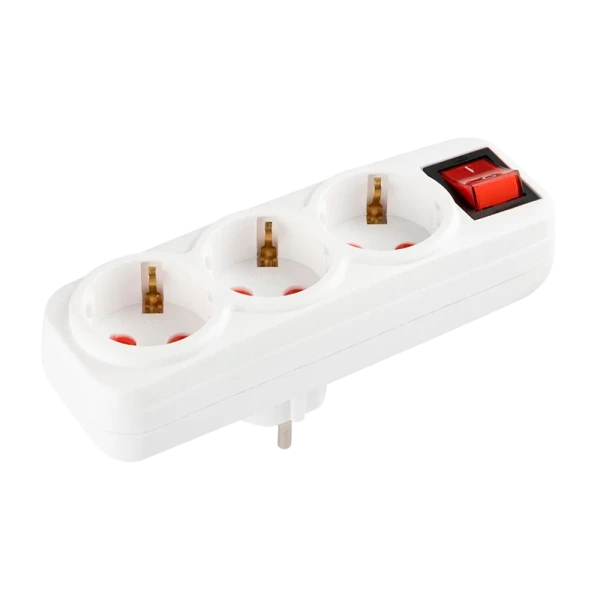 Разветвитель Vikey ТС.3-3з 3р.С/З 16A белый