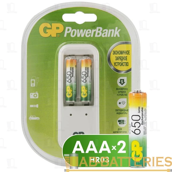 З/У для аккумуляторов GP PB410 Standard AA/AAA 2 слота +2AAA 650mAh (1/10)