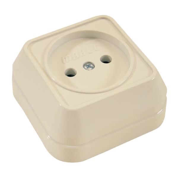 Розетка Makel Siva Ustu 1гн. 16A кремовый 45202 (1/10)