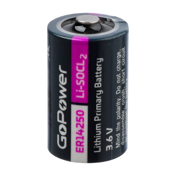 Батарейка GoPower ER14250 1/2AA PC1 Li-SOCl2 3.6V без выводов (1/10/500)
