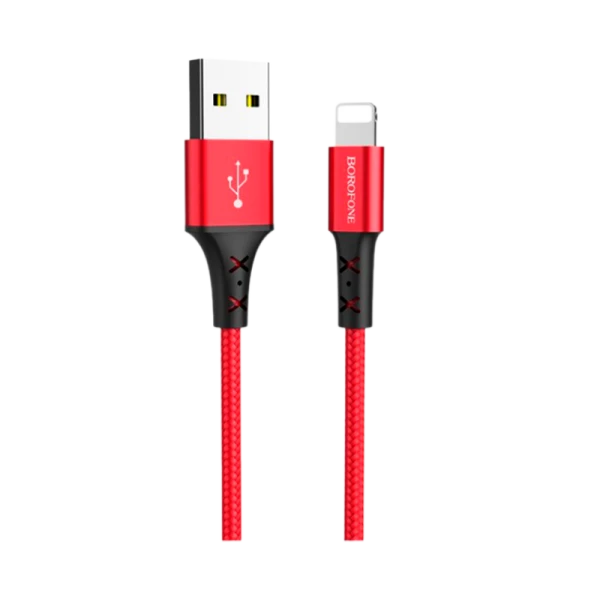 Кабель Borofone BX20 USB (m)-Lightning (m) 1.0м 2.0A нейлон красный (1/648)
