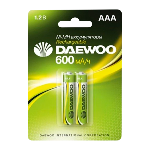 Аккумулятор бытовой Daewoo HR03 AAA BL2 NI-MH 600mAh (2/20/100)