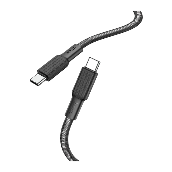 Кабель HOCO X69 Type-C (m)-Type-C (m) 1.0м 3.0A 60W нейлон белый черный (1/33/330)