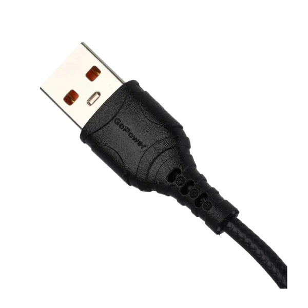 Кабель GoPower GP06T USB (m)-Type-C (m) 1.0м 2.4A ПВХ черный (1/200/800)