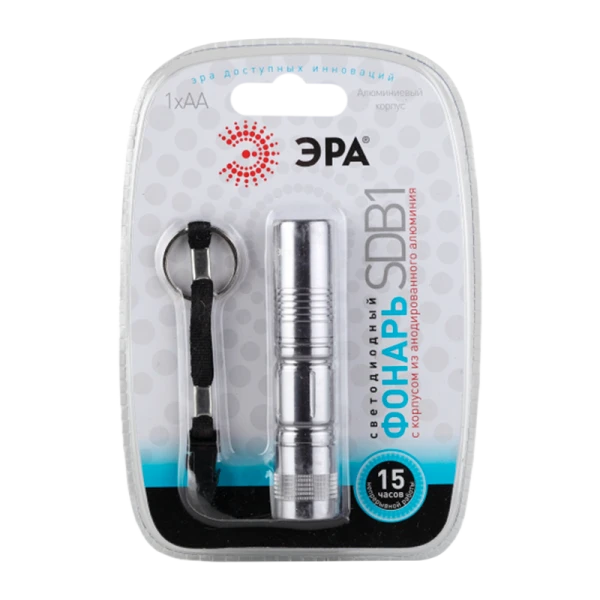 Фонарь универсальный ЭРА SDB1 0.5W 1LED от батареек серебряный (1/24/144)