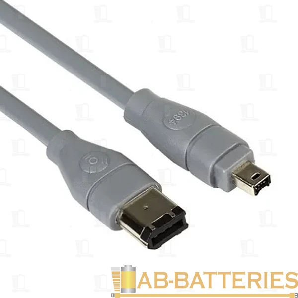 Кабель Smartbuy KA-118 FireWire 400 4P (m)-FireWire 400 6P (m) 1.8м силикон серый (1/50)