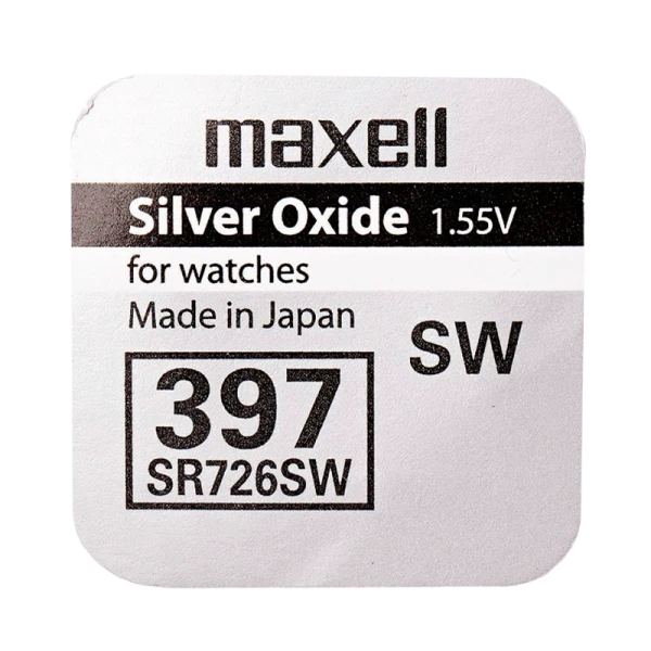 Батарейка Maxell 397 (SR726SW) BL1 Silver Oxide 1.55V 0%Hg (1/10/100)