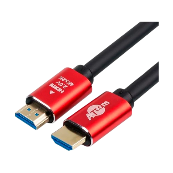 Кабель Atcom HDMI (m)-HDMI (m) 1.0м силикон ver.2.0 черный красный в пакете (1/150)