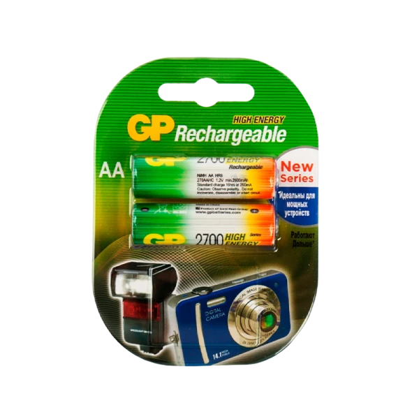 Аккумулятор бытовой GP HR6 AA BL2 NI-MH 2700mAh в пластиковой упаковке (2/20/200) R