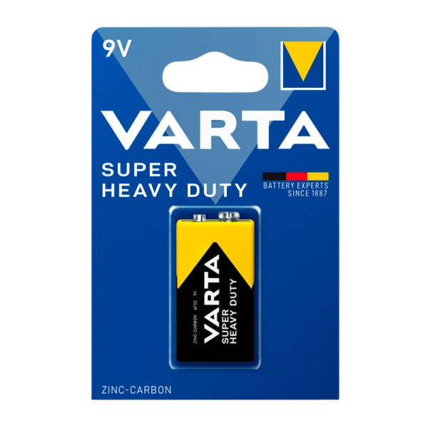 Батарейка Varta SUPERLIFE Крона 6F22 BL1 Heavy Duty 9V (2022) (1/10/50)