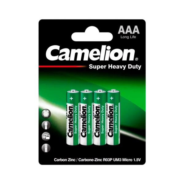 Батарейка Camelion Super R03 AAA BL4 Heavy Duty 1.5V (4/48/1152)