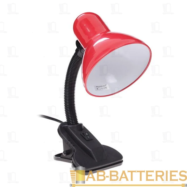 Светильник настольный Старт CT03 60W 220V E27 прищепка красный (1/30)