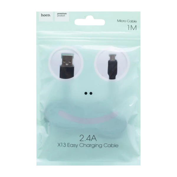 Кабель HOCO X13 USB (m)-microUSB (m) 1.0м 2.4A ПВХ черный (1/36/360)
