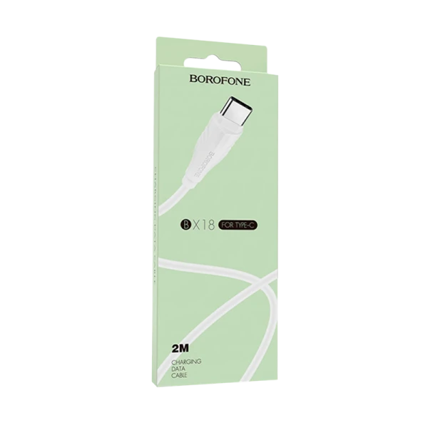 Кабель Borofone BX18 USB (m)-Type-C (m) 2.0м 1.6A ПВХ белый (1/360)