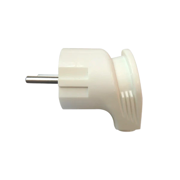 Вилка электрическая Прогресс С/З угловая белый (1/30/300)