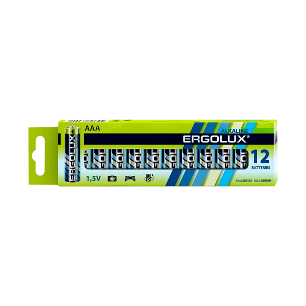 Батарейка Ergolux LR03 AAA BL12 Alkaline 1.5V (12/960)