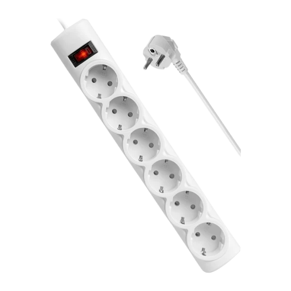 Сетевой фильтр Defender DFS 155 6р.С/З 10A 125 Дж 5.0м белый (1/30)