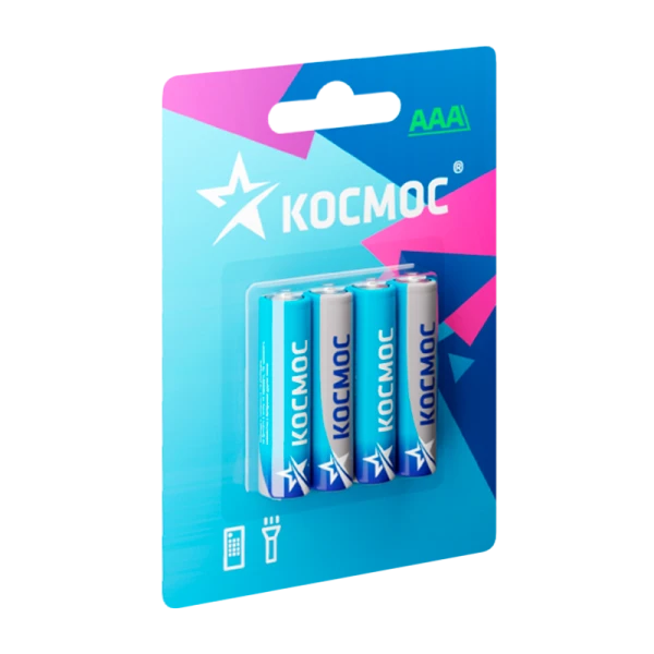 *Батарейка Космос R03 AAA BL4 Zinc Carbon 1.5V (4/60/960) 