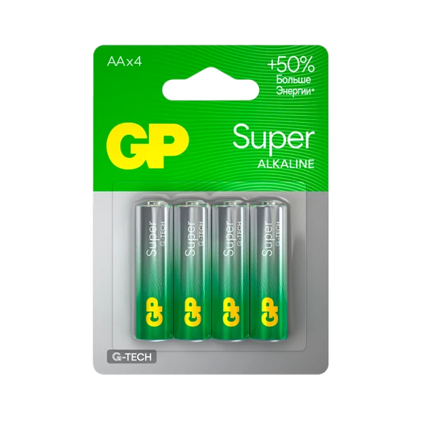 Батарейка GP Super G-Tech LR6 AA BL4 Alkaline 1.5V (4/40/320)