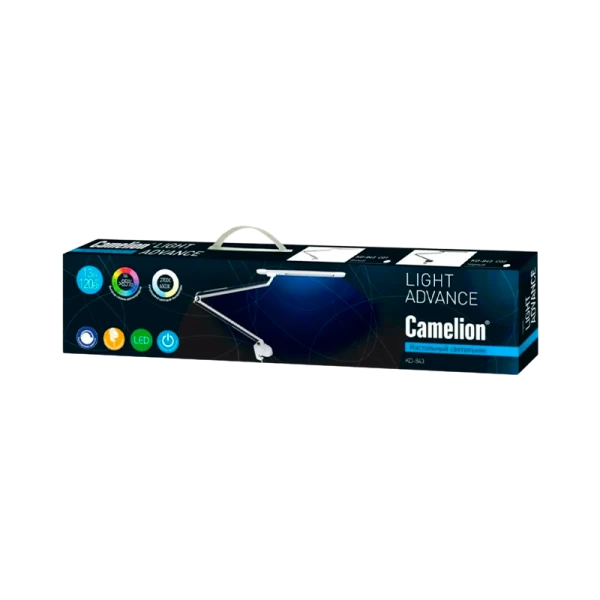 Светильник настольный Camelion KD-843 13W 230V 1LED струбцина сенс. рег.ярк./цвета черный (1/8)
