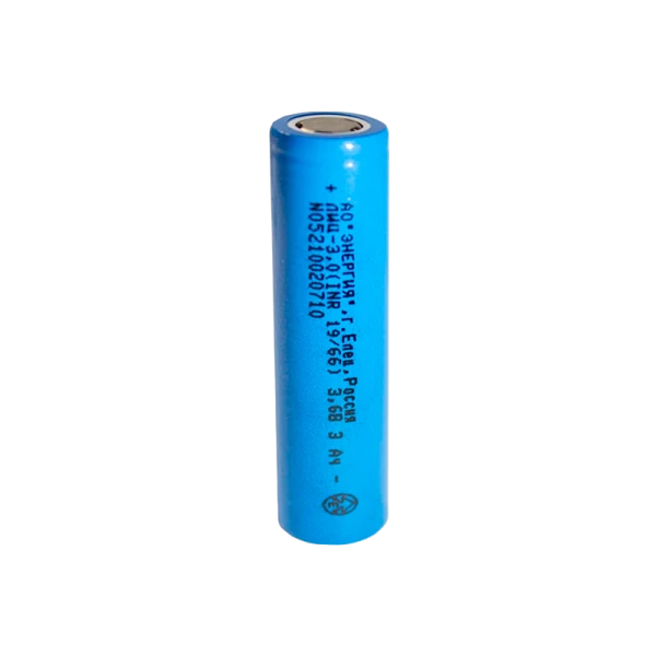 Аккумулятор Li-ion Энергия 18650 19/66 PK1 Li-ion INR 3.6V 3000mAh без защиты плос.конт. (1/78)