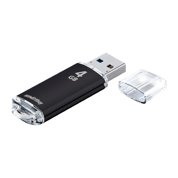 Флеш-накопитель Smartbuy V-Cut 4GB USB2.0 пластик черный