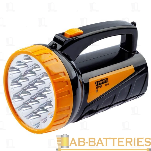 Фонарь туристический Трофи TSP19 2.7W 19+18LED от аккумулятора черный оранжевый (1/10/30)