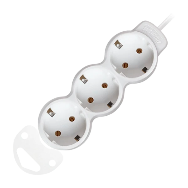 Удлинитель Smartbuy NEW 3р.С/З 16A 3.0м ПВС 3x1мм² белый (1/40)