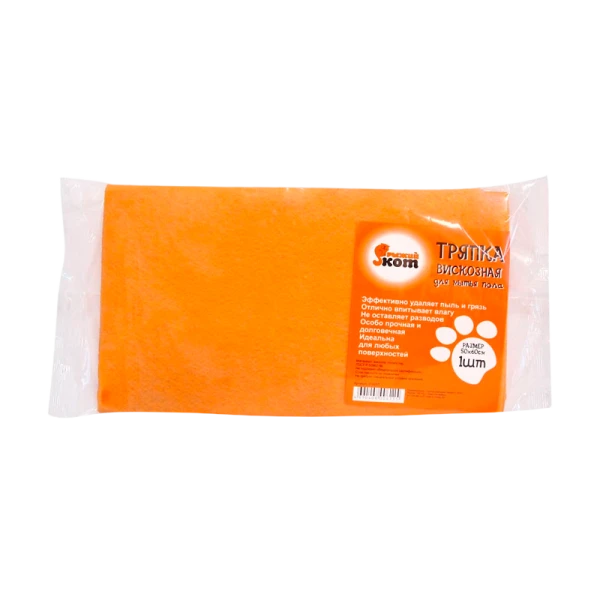 Тряпка для пола Рыжий кот 50х60см вискоза оранжевый (1/50)