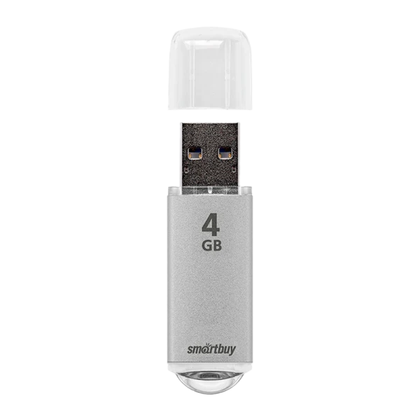 Флеш-накопитель Smartbuy V-Cut 4GB USB2.0 пластик серебряный