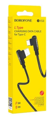 Кабель Borofone BX58 USB (m)-Type-C (m) 1.0м 3.0A ПВХ черный (1/360)