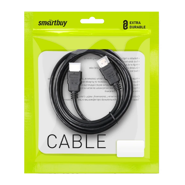 Кабель Smartbuy K-331 HDMI (m)-HDMI (m) 3.0м силикон ver.1.4 черный (1/90)