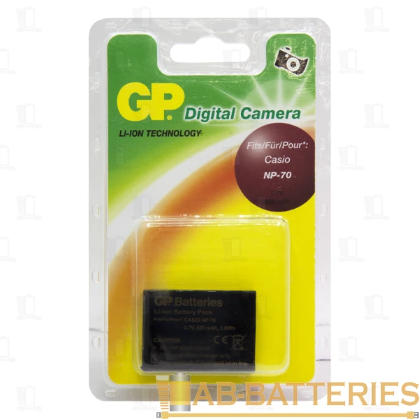 Аккумулятор для цифровой камеры GP DCS005 (Casio NP-70) 3.7V 820mAh