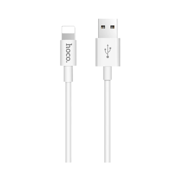 Кабель HOCO X23 USB (m)-Lightning (m) 1.0м 2.1A TPE белый (1/46/276)