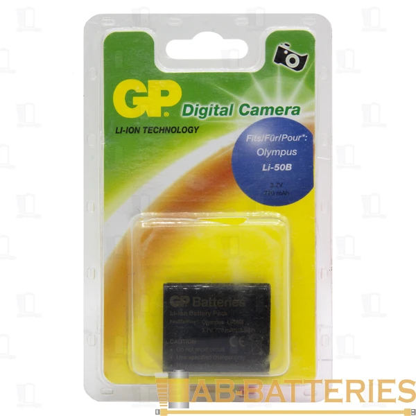 Аккумулятор для цифровой камеры GP DOP003 (Olympus Li-50B) 3.7V 770mAh