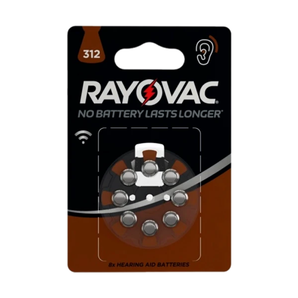 Батарейка Rayovac ACOUSTIC ZA312 BL8 Zinc Air 1.45V 0%Hg (8/80/800)