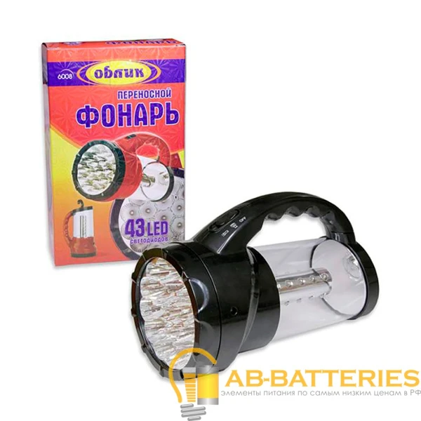 Фонарь туристический Облик 6008 19+24LED от аккумулятора оранжевый