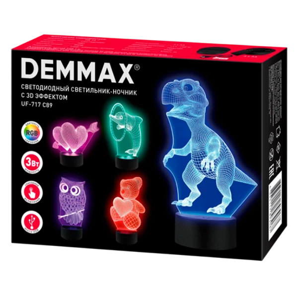 Ночник Ultraflash UF-717 Demmax 3W в розетку