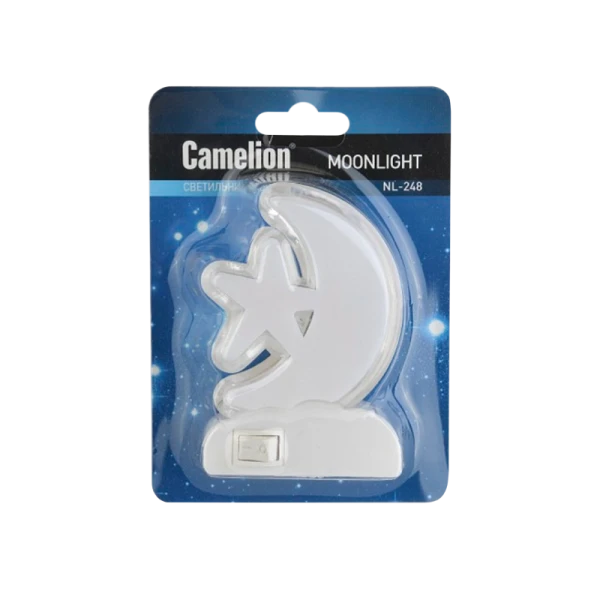 Ночник Camelion NL-248 220V в розетку белый (1/24/96)