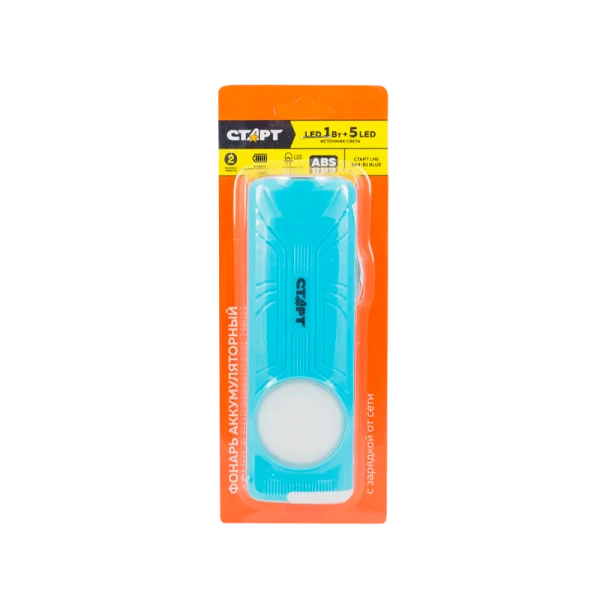 Фонарь туристический Старт LHE 504-B1 4W 5LED от аккумулятора прямая подзарядка голубой