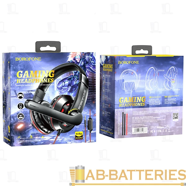 Наушники полноразмерные Borofone BO102 с микр. игровые красный (1/40)